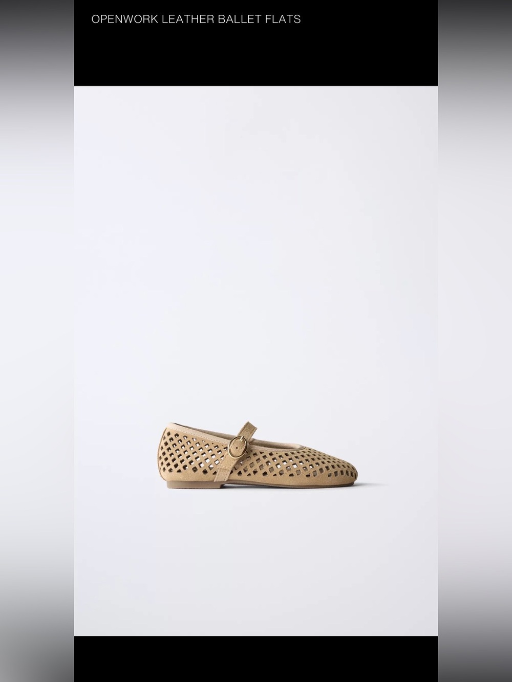 Girls Open work leather ballet flats